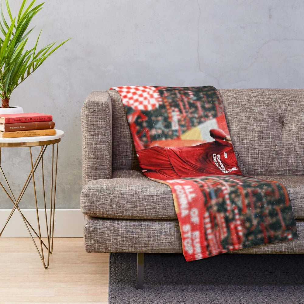 Virgil van Dijk inspired plush blanket featuring the Dutch football star