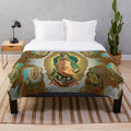 Plush blanket featuring the iconic image of the Virgin of Guadalupe, the Patron Saint of Mexico