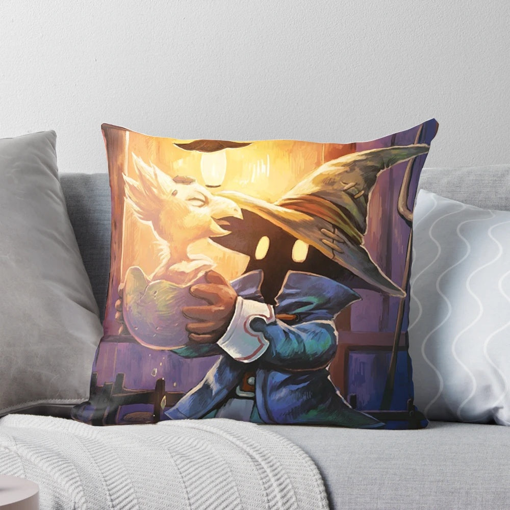 A cozy, plush Vivi and Chocobo pillow from the Final Fantasy 9 video game