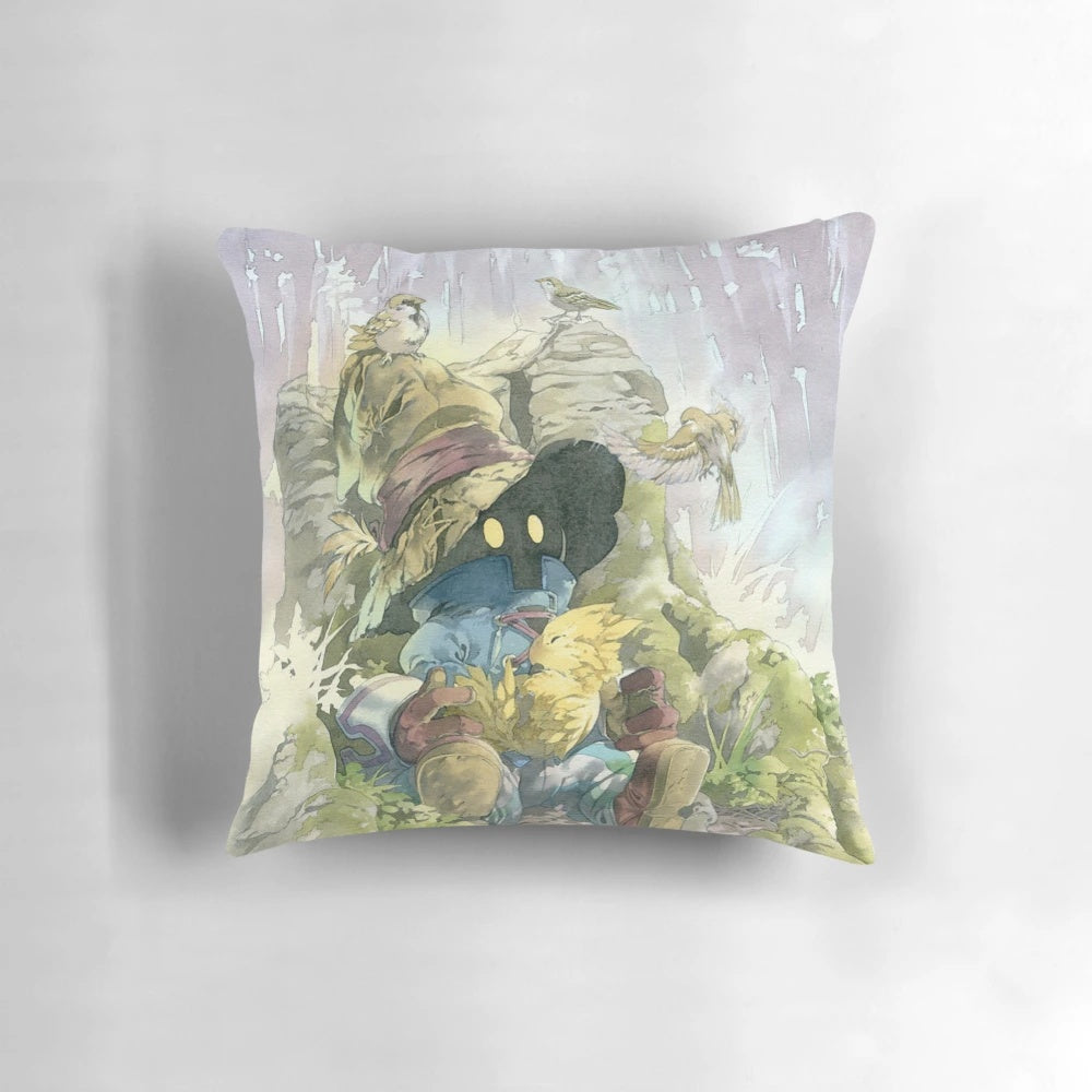Vivi-Inspired Fantasy Rain Pillow with Chocobo Design