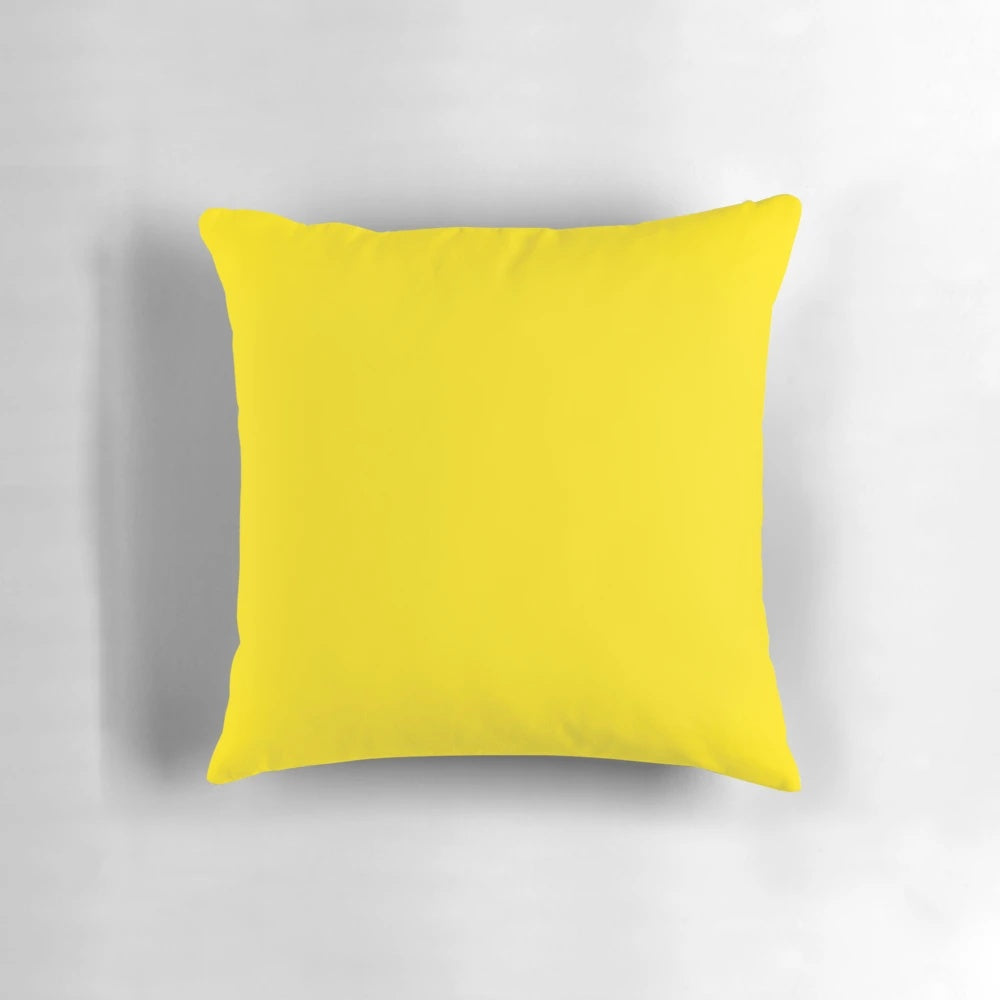 Vivid yellow pillow featuring a range of sunny and vibrant yellow hues