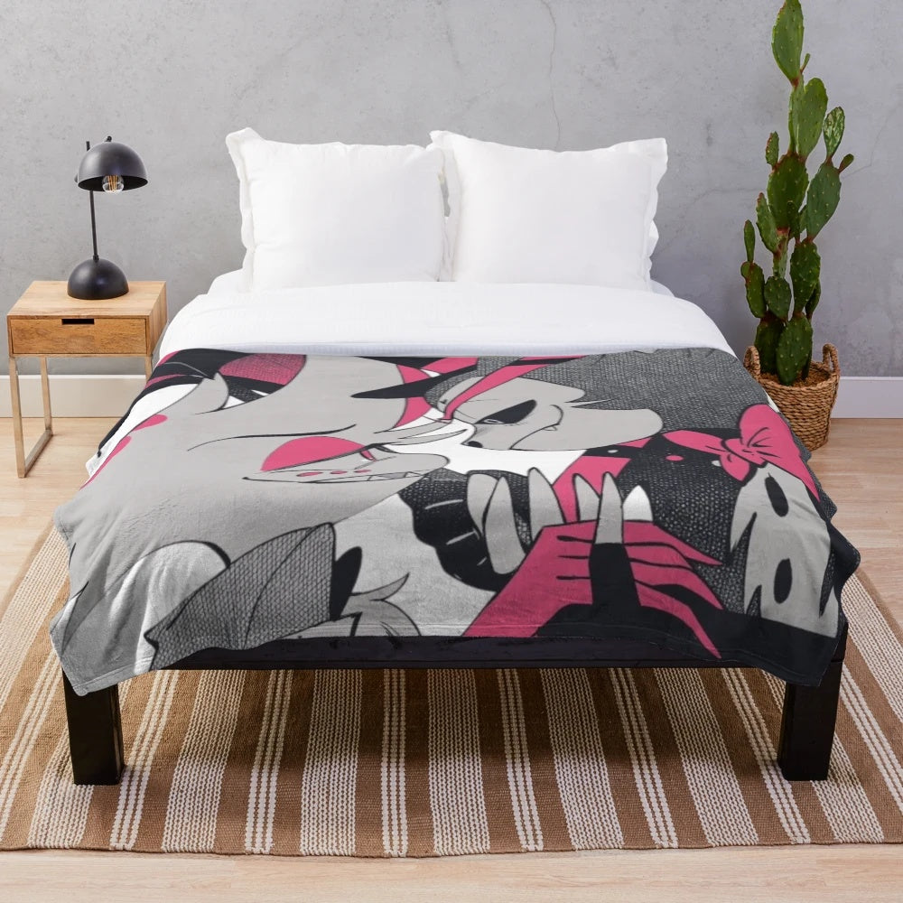 Vivziepop inspired Huskerdust Hazbin Hotel Angeldust plush blanket