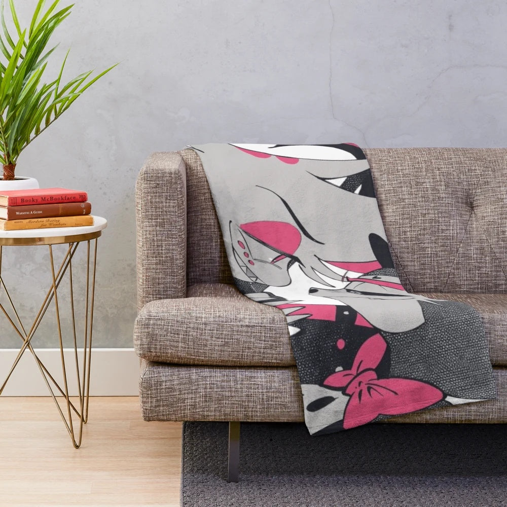 Vivziepop inspired Huskerdust Hazbin Hotel Angeldust plush blanket