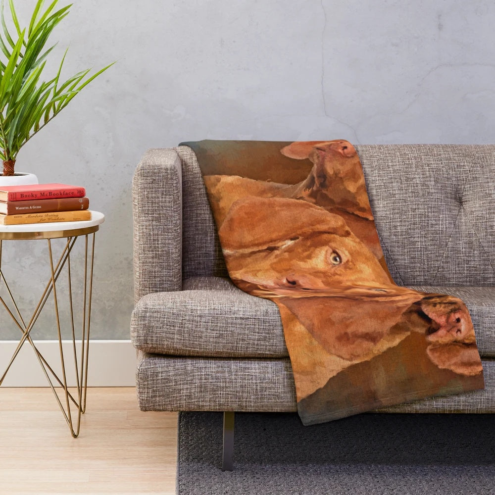 Vizsla Hungarian Pointer Plush Blanket Throw