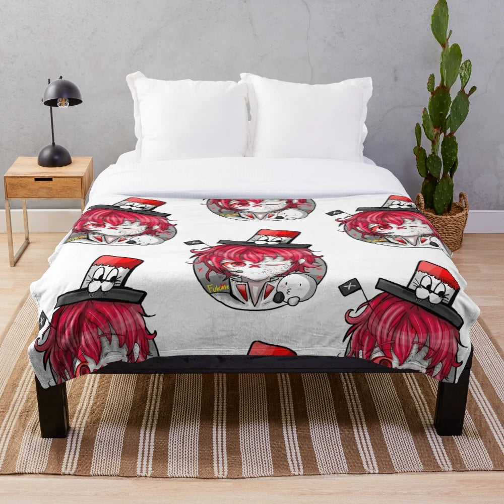 Vocaloid Fukase-inspired plush blanket with anime-style artwork