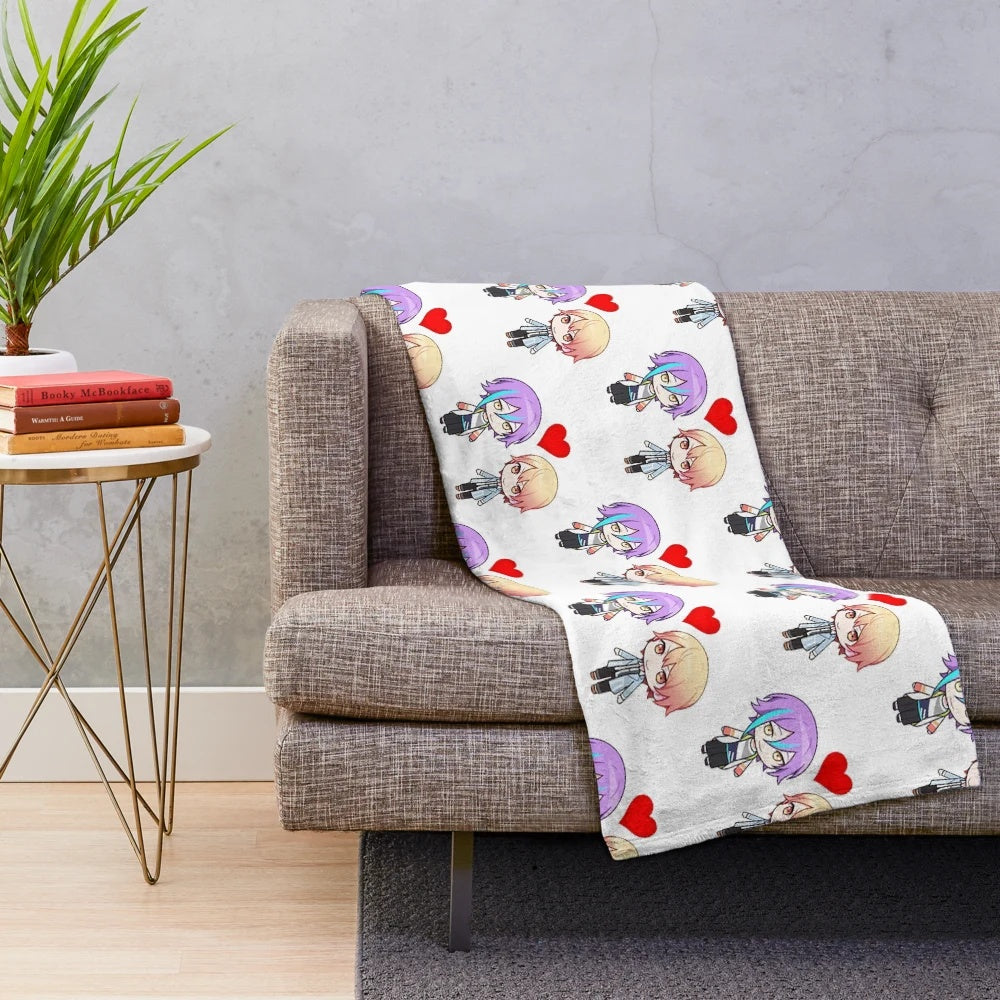 Project SEKAI Vocaloid-themed plush blanket featuring Tenma Tsukasa and Kamishiro Rui