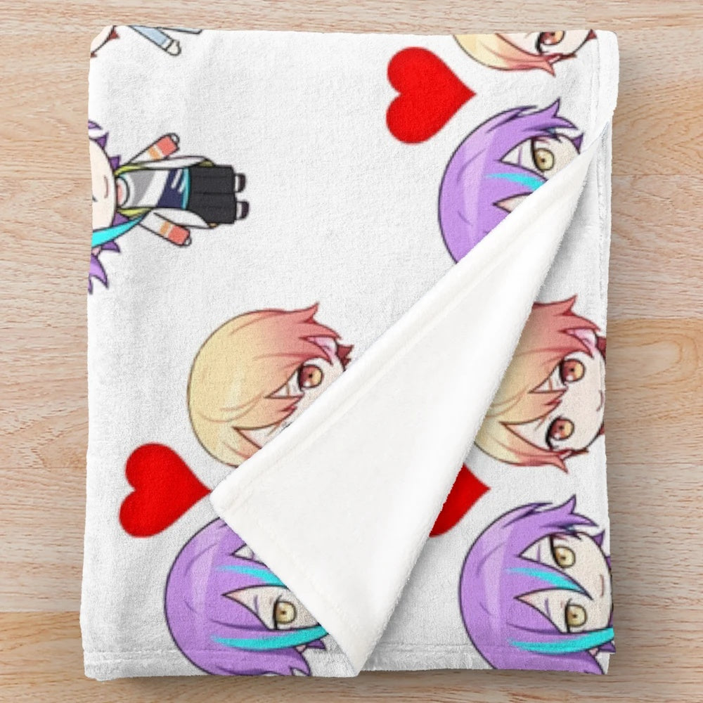 Project SEKAI Vocaloid-themed plush blanket featuring Tenma Tsukasa and Kamishiro Rui