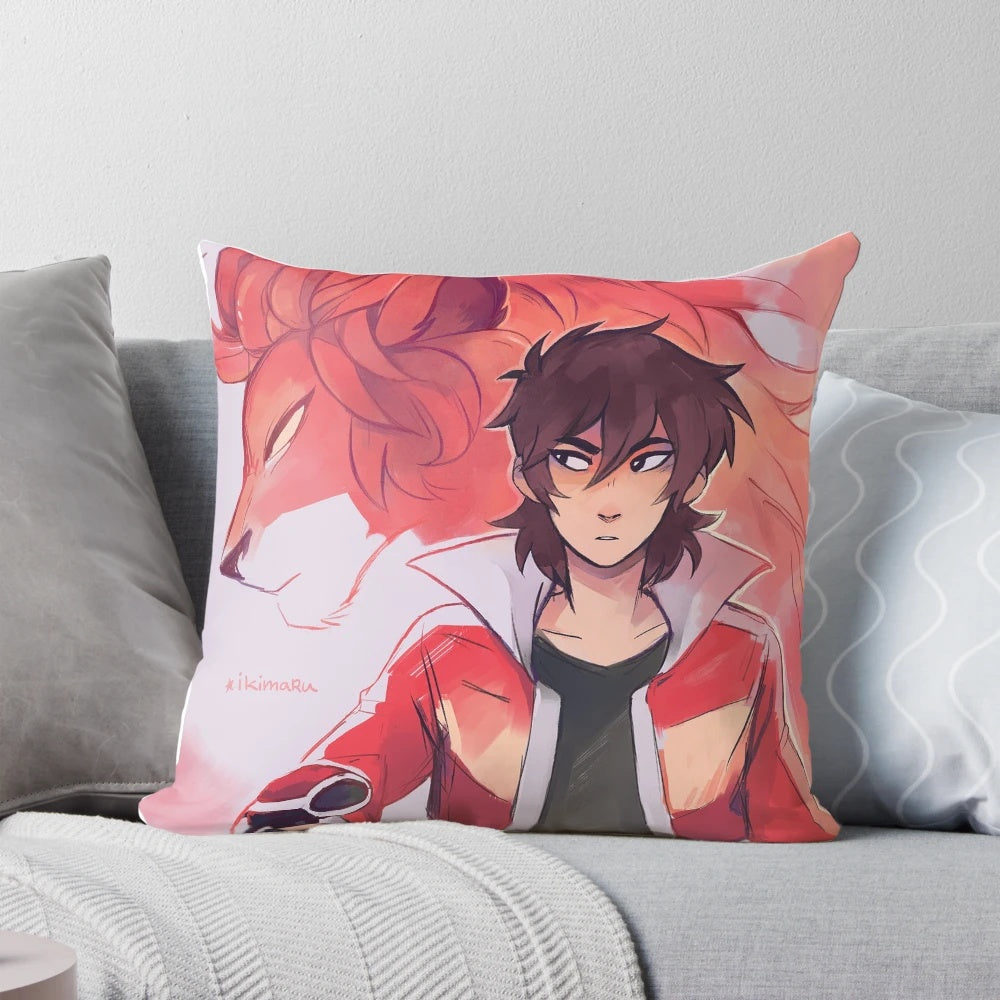 Soft, plush red lion pillow inspired by the character Keith Kogane from the anime series Voltron.