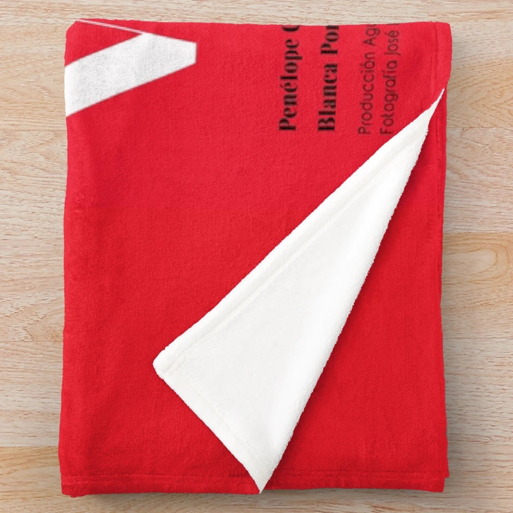 Volver inspired plush blanket featuring elements from the iconic Spanish film