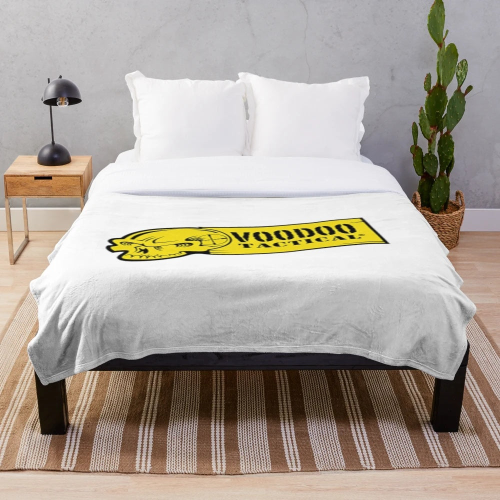 Voodoo firearms plush blanket with tactical gear design