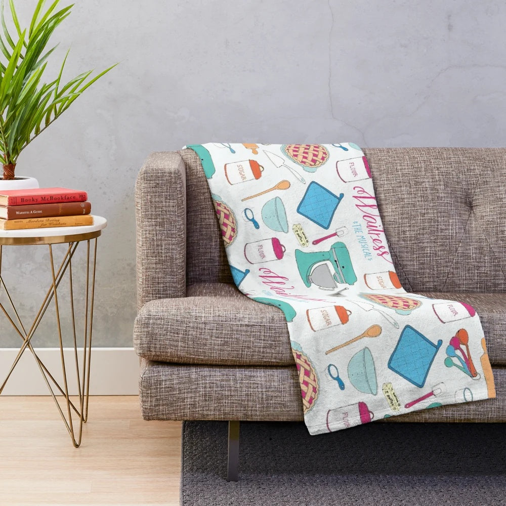 Waitress musical inspired plush blanket with pattern design