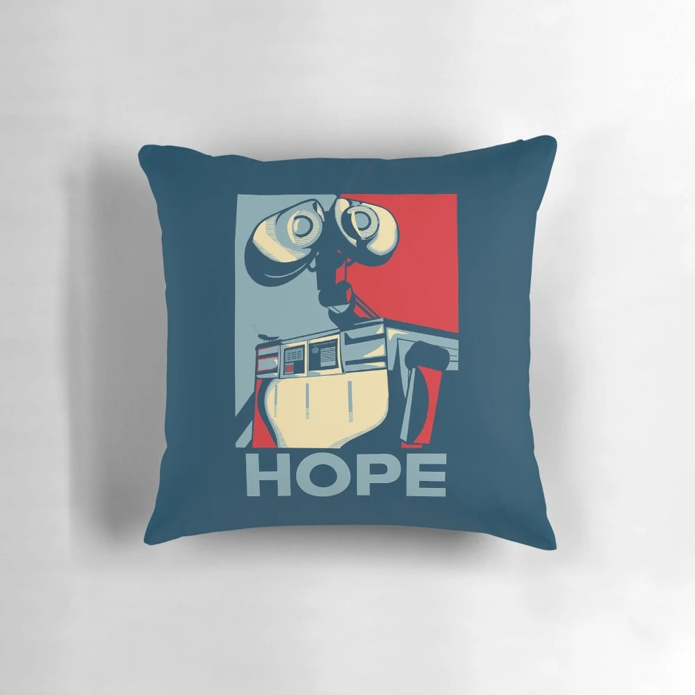 Wall-E inspired accent pillow featuring vintage Pixar pop art design