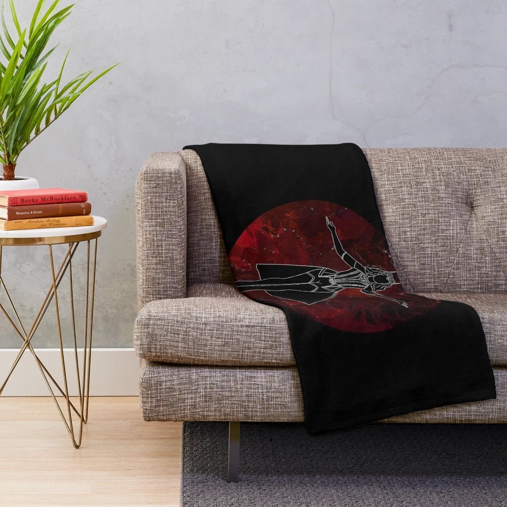 Wanda Maximoff inspired plush blanket with Scarlet Witch design