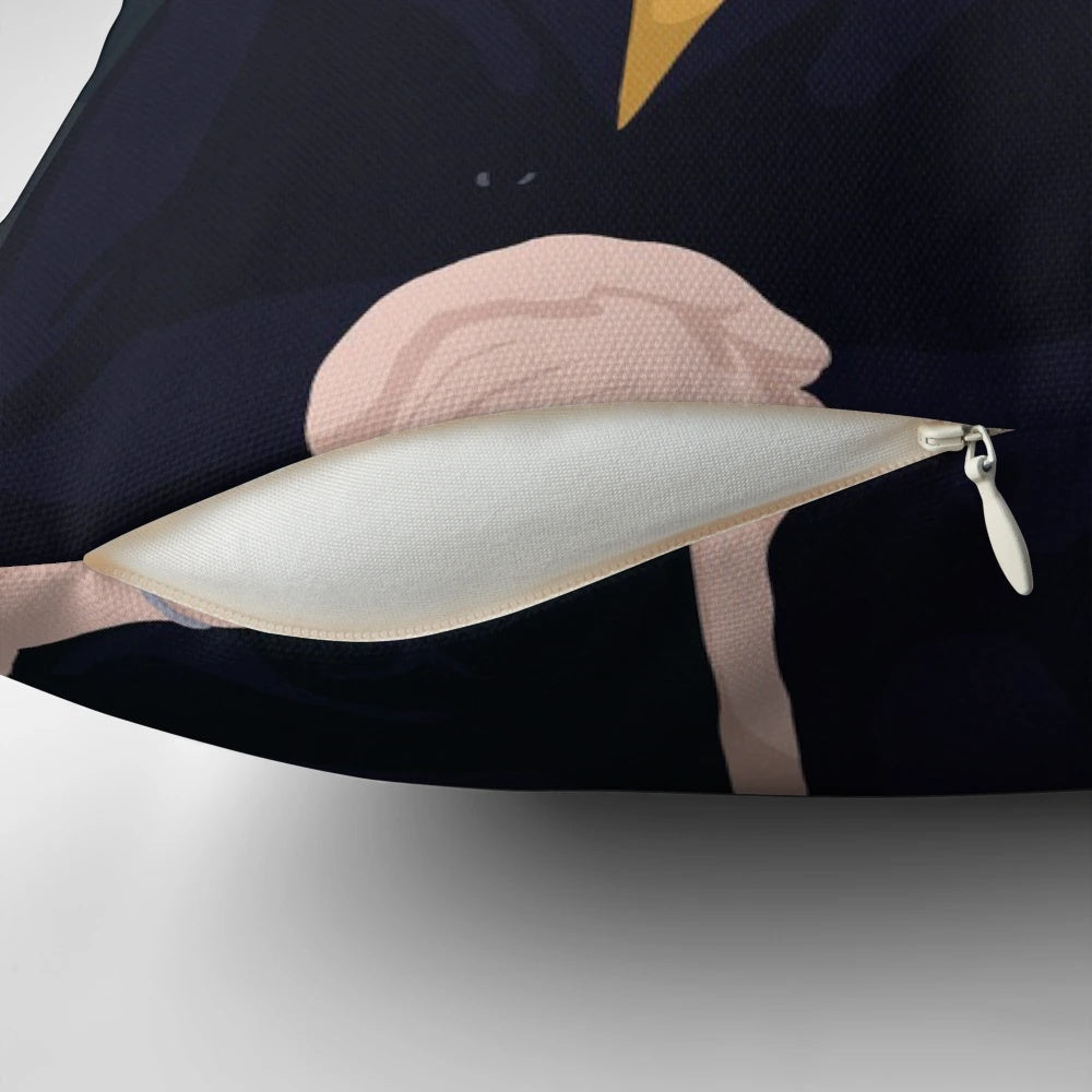 A plush, white pillow featuring the iconic quote "Lost in translation" against a minimalist gray background.