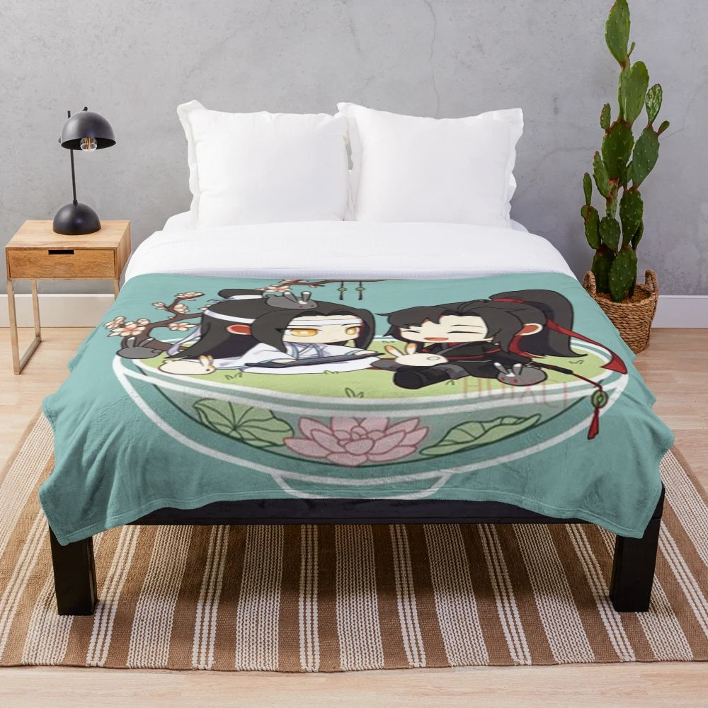 Wangxian Plush Blanket featuring characters from the popular Chinese drama The Untamed