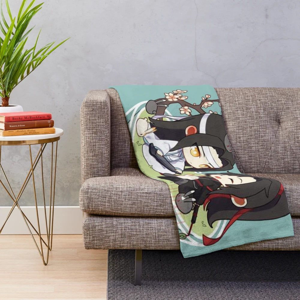 Wangxian Plush Blanket featuring characters from the popular Chinese drama The Untamed