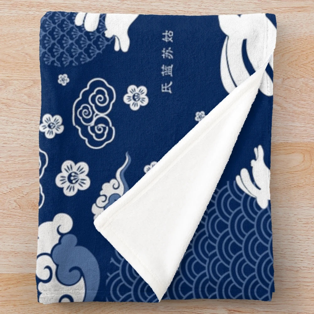 WangXian inspired seamless plush blanket featuring characters from The Untamed anime