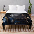 Warhammer 40k inspired large print plush blanket with cat graphic