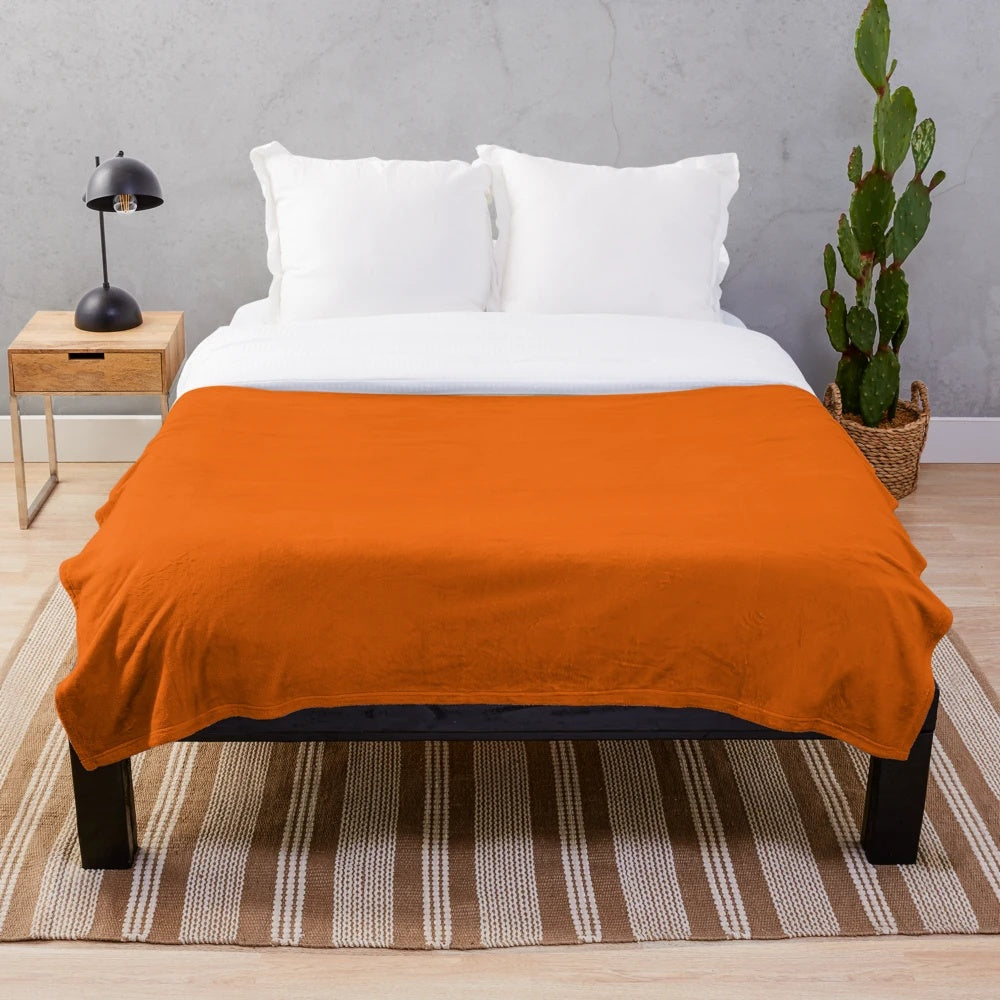 Bright orange plush blanket
