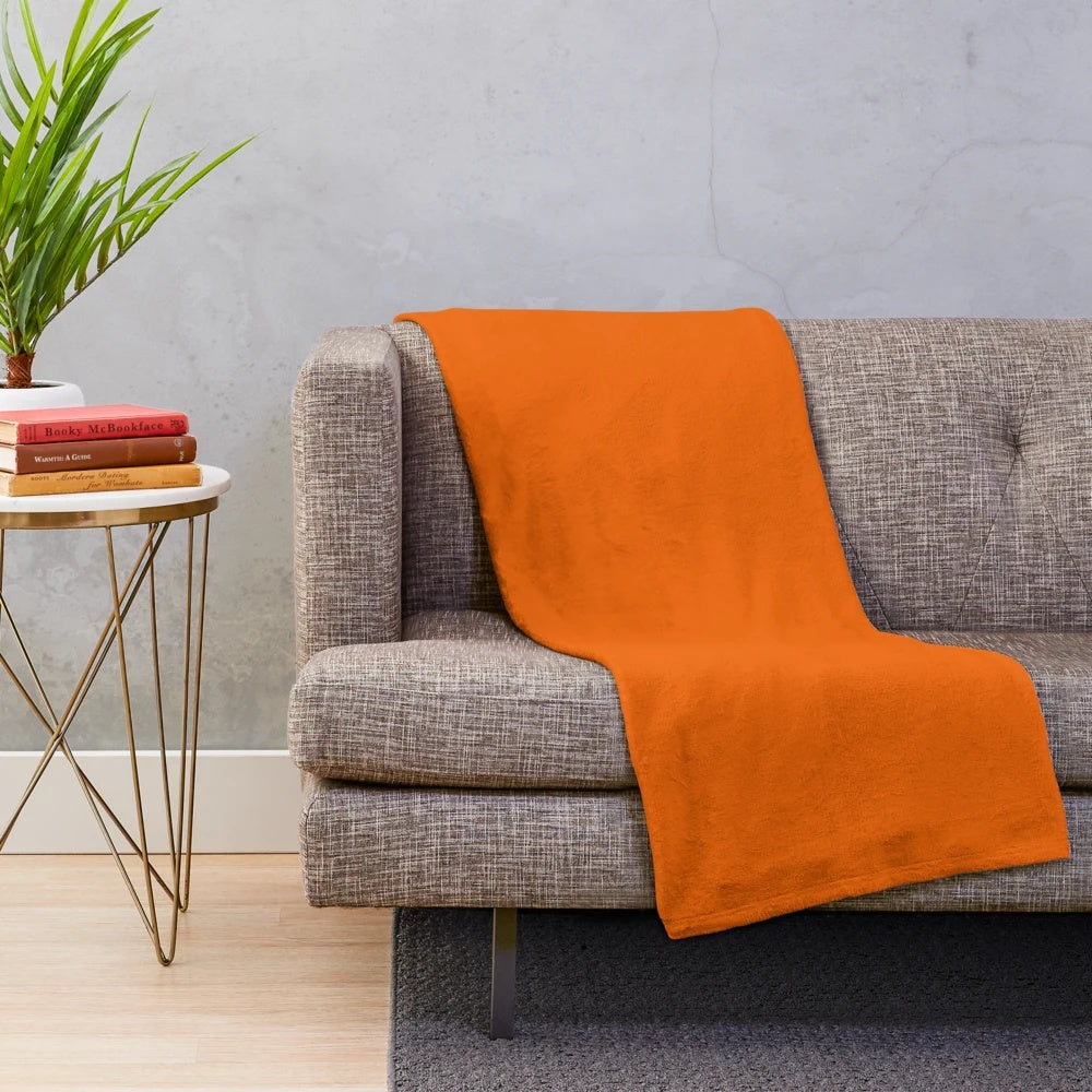 Bright orange plush blanket