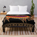 Native American inspired buffalo plush blanket