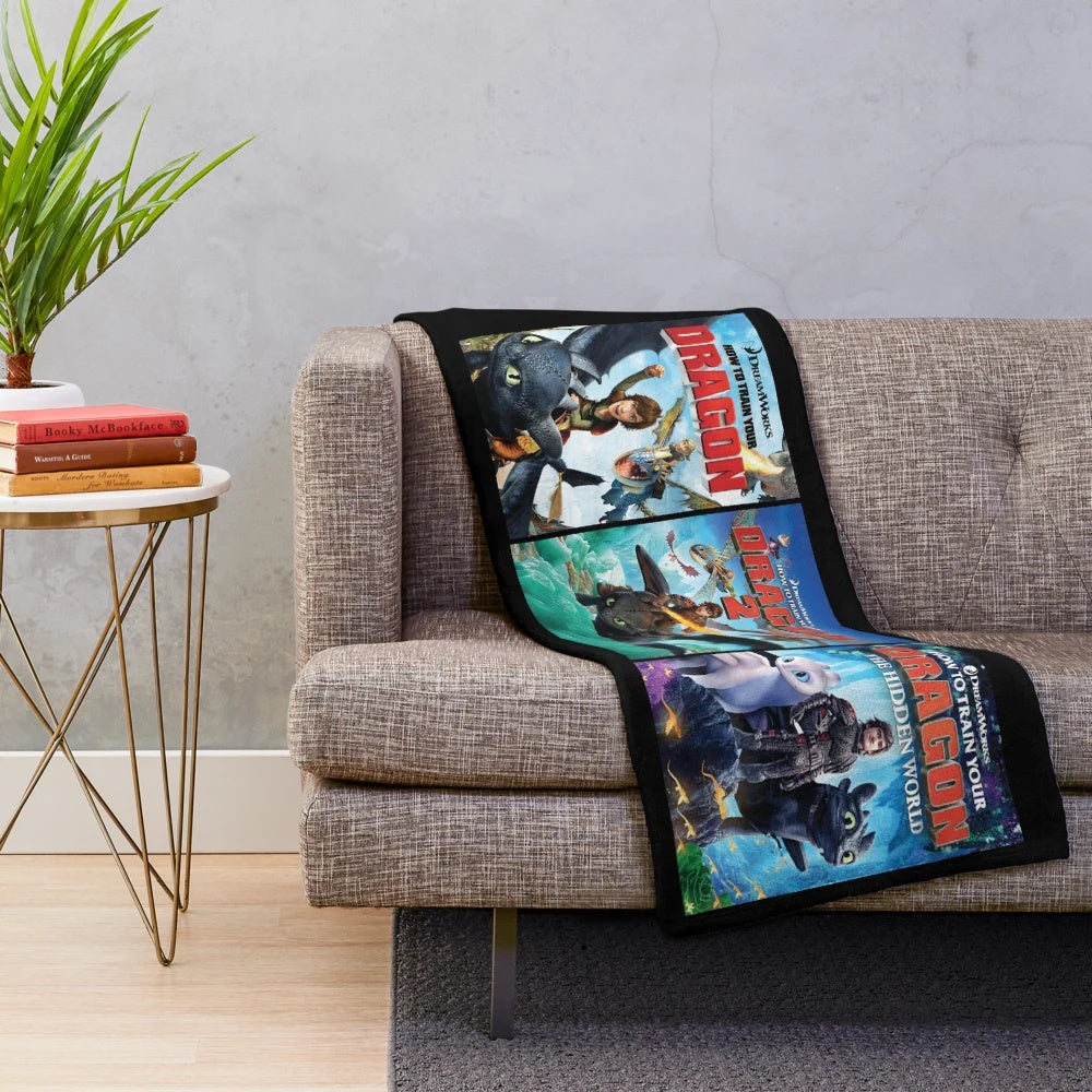 How to Train Your Dragon Toothless and Hiccup Plush Blanket