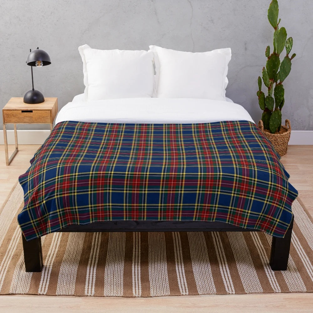 Clan MacBeth tartan plush blanket with soft, cozy fabric