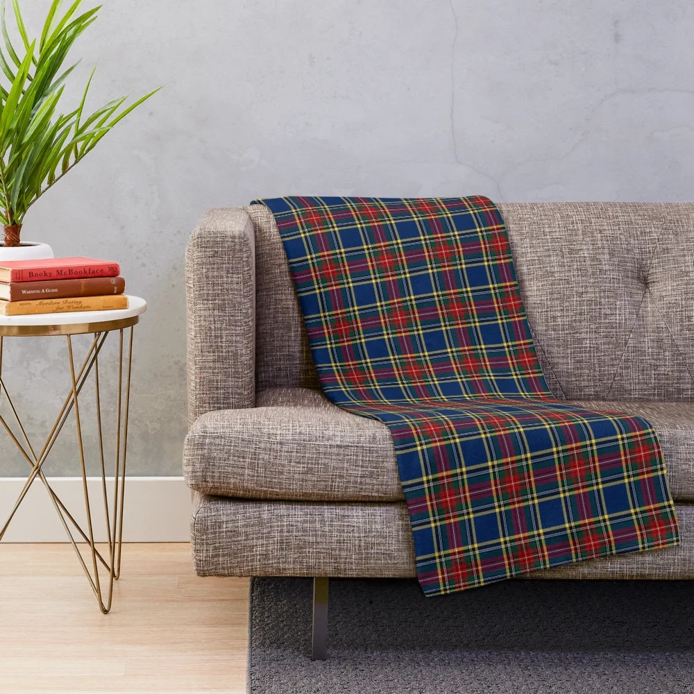 Clan MacBeth tartan plush blanket with soft, cozy fabric