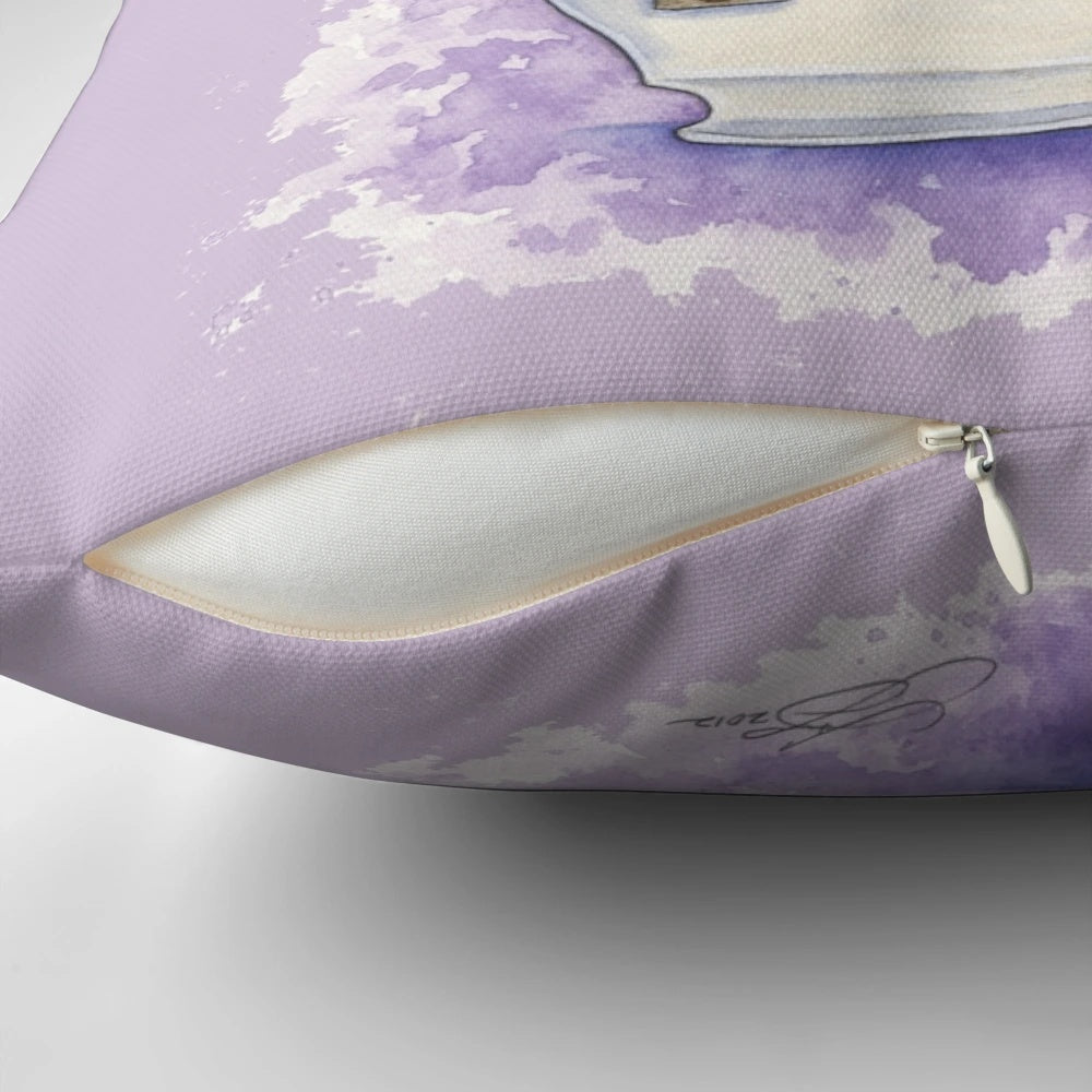 Warm Toes Tea Faery Pillow featuring a whimsical fairy design by artist Amy Brown