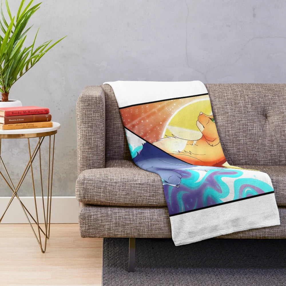 Warrior cats fireheart and bluestar inspired plush blanket