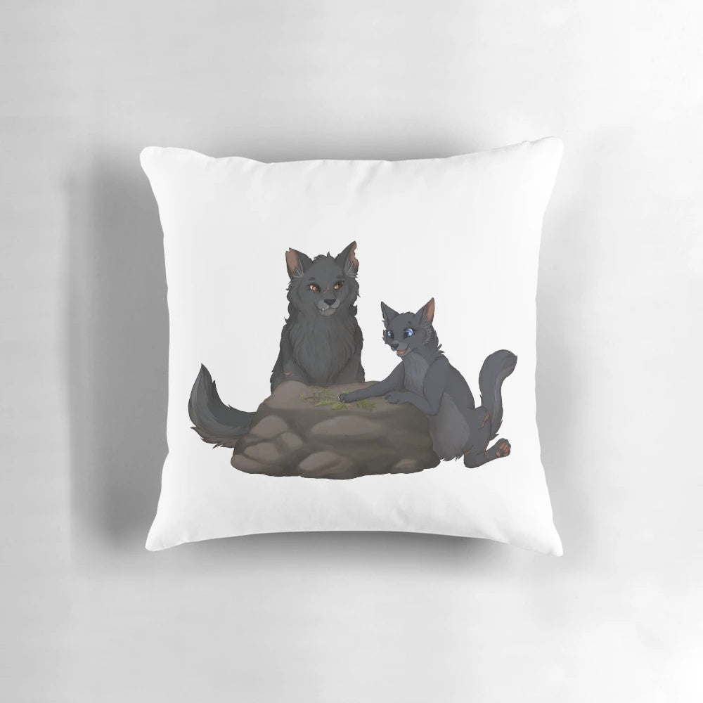 Warrior Cats Pillow featuring the characters Cinderpaw and Yellowfang