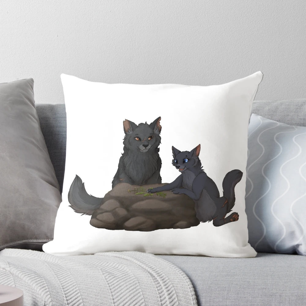 Warrior Cats Pillow featuring the characters Cinderpaw and Yellowfang
