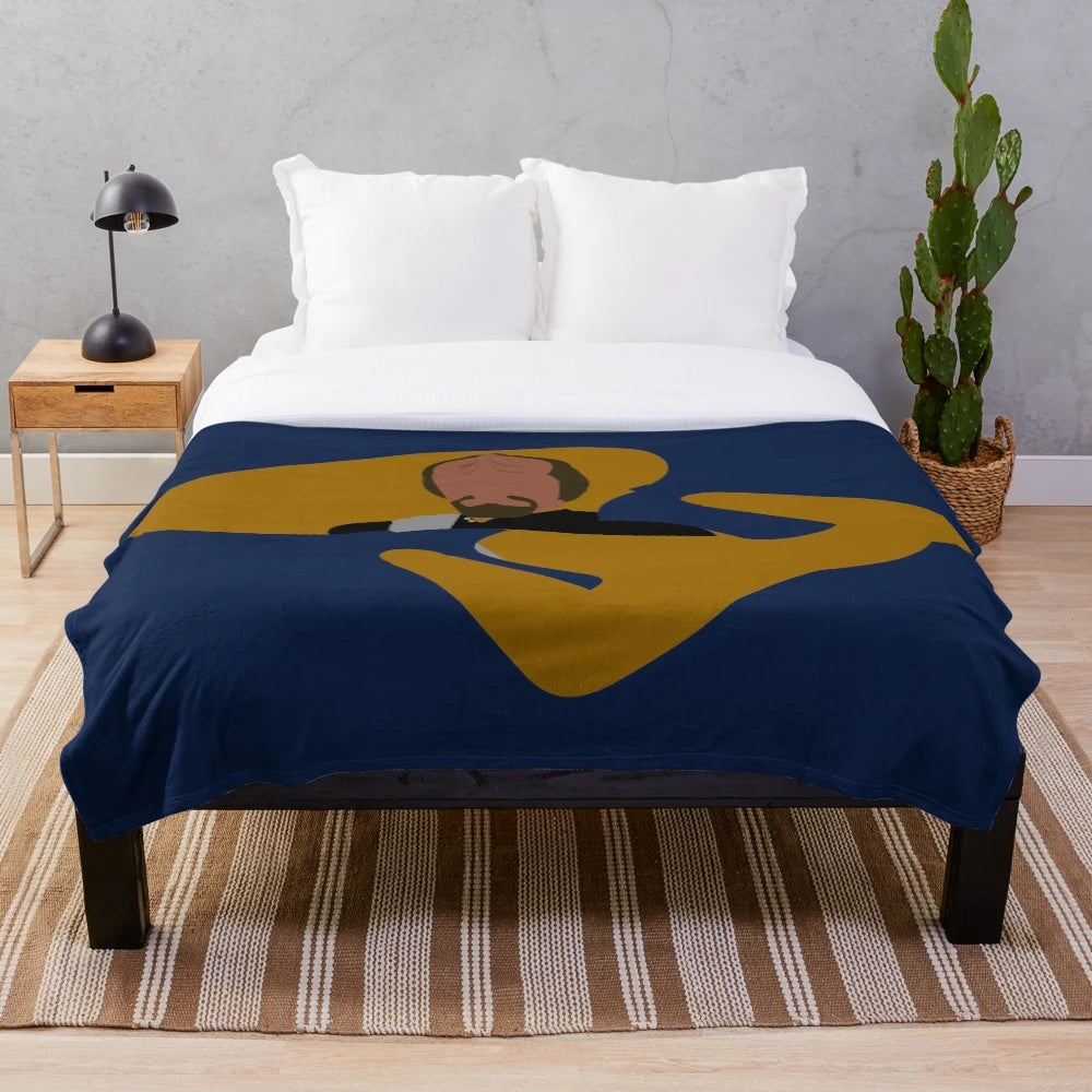 Warrior-Inspired Plush Blanket with Klingon and Tactical Alien Designs
