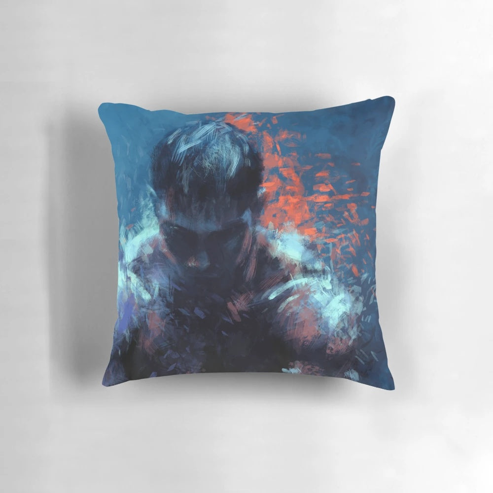 Tom Hardy as Warrior2 Pillow, featuring the actor's intense expression and martial arts stance.