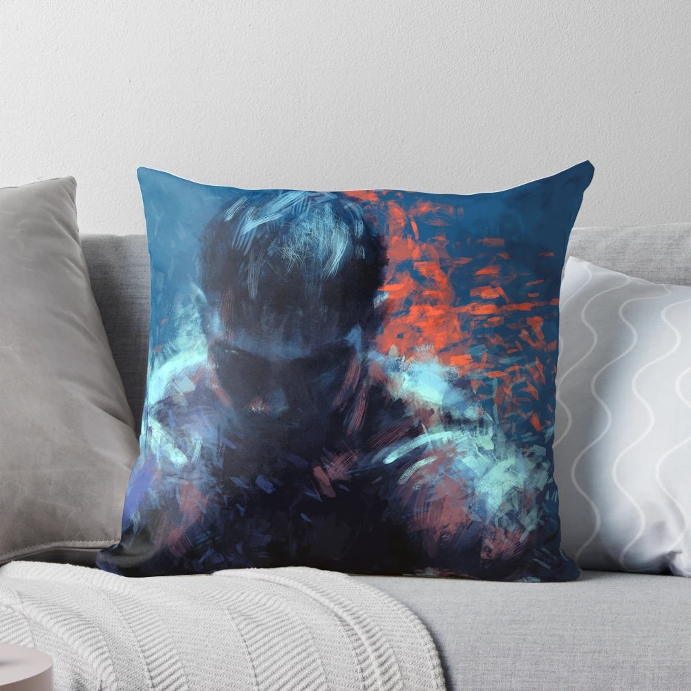 Tom Hardy as Warrior2 Pillow, featuring the actor's intense expression and martial arts stance.