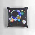 Decorative throw pillow featuring Wassily Kandinsky's abstract art masterpiece 'Several Circles