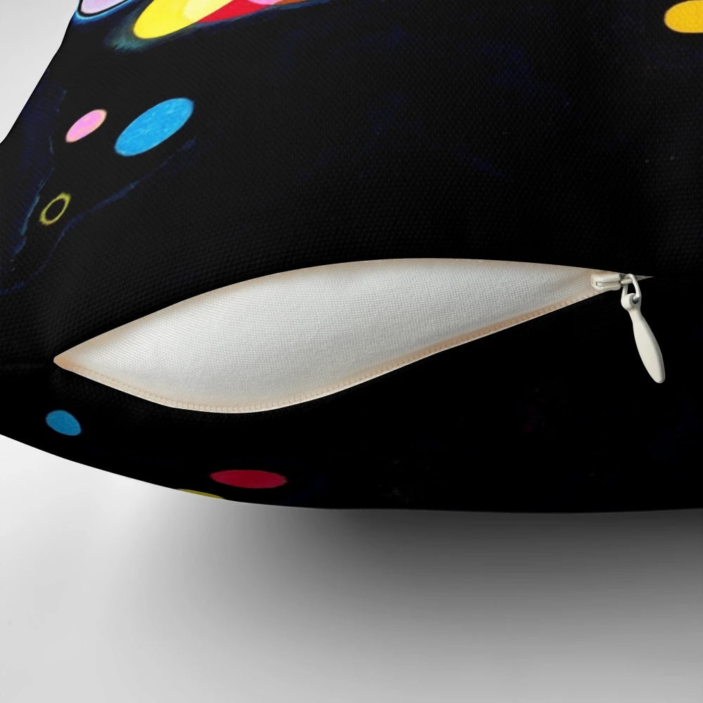 Decorative throw pillow featuring Wassily Kandinsky's abstract art masterpiece 'Several Circles