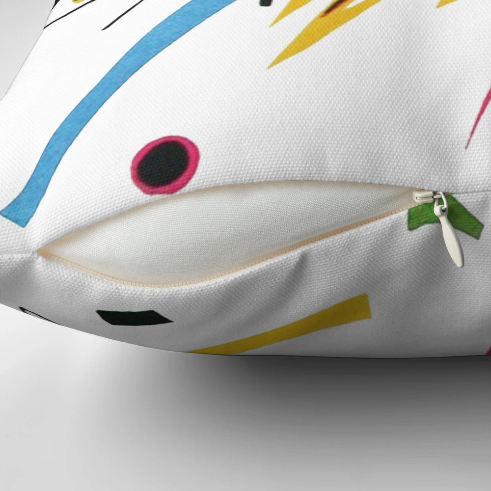Wassily Kandinsky's 'Small Worlds I' 1922 abstract oil painting printed on a decorative pillow