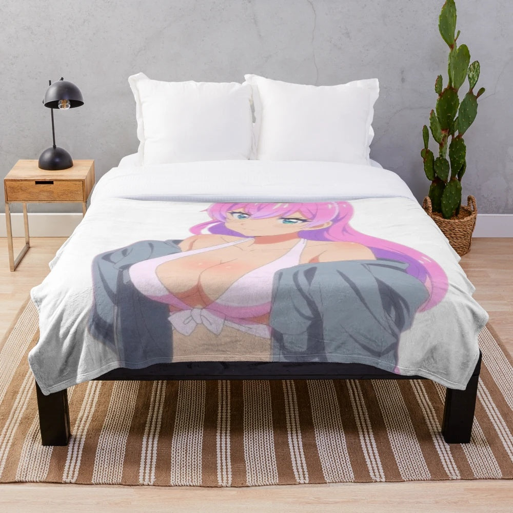 Watanabe Akari inspired anime girl plush blanket