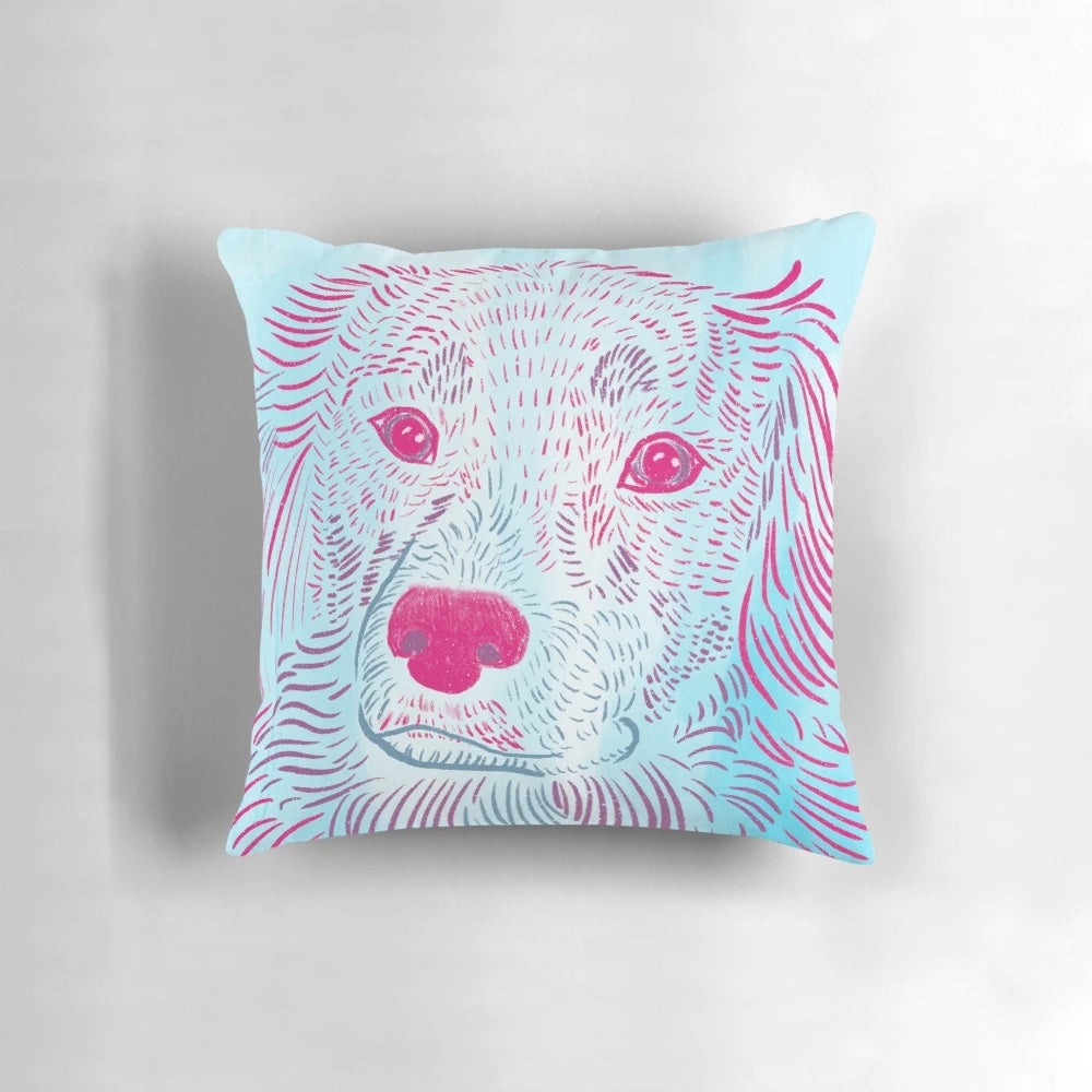 Soft, plush pillow featuring a watercolor border collie dog design