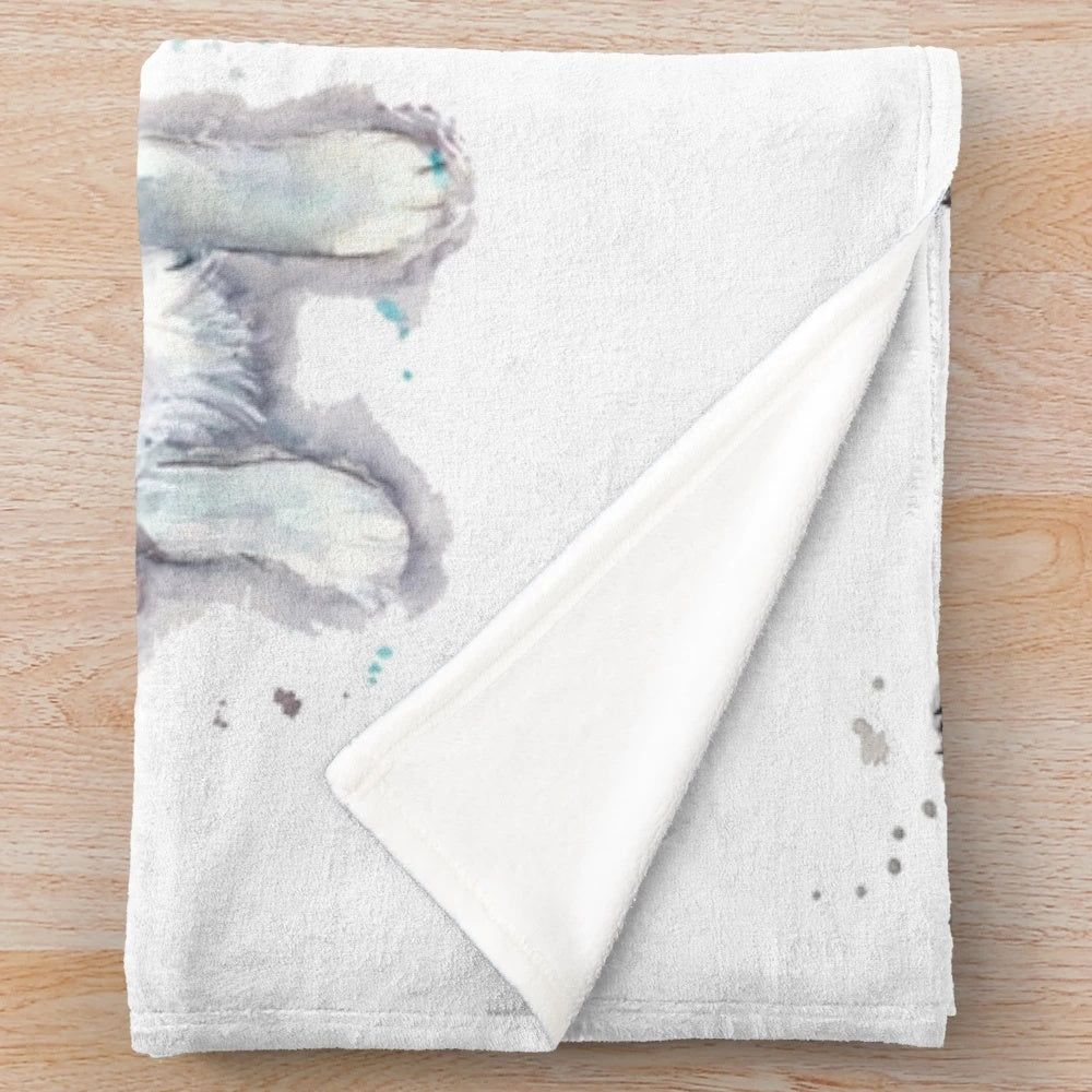 Watercolor painting of border collies on a plush blanket