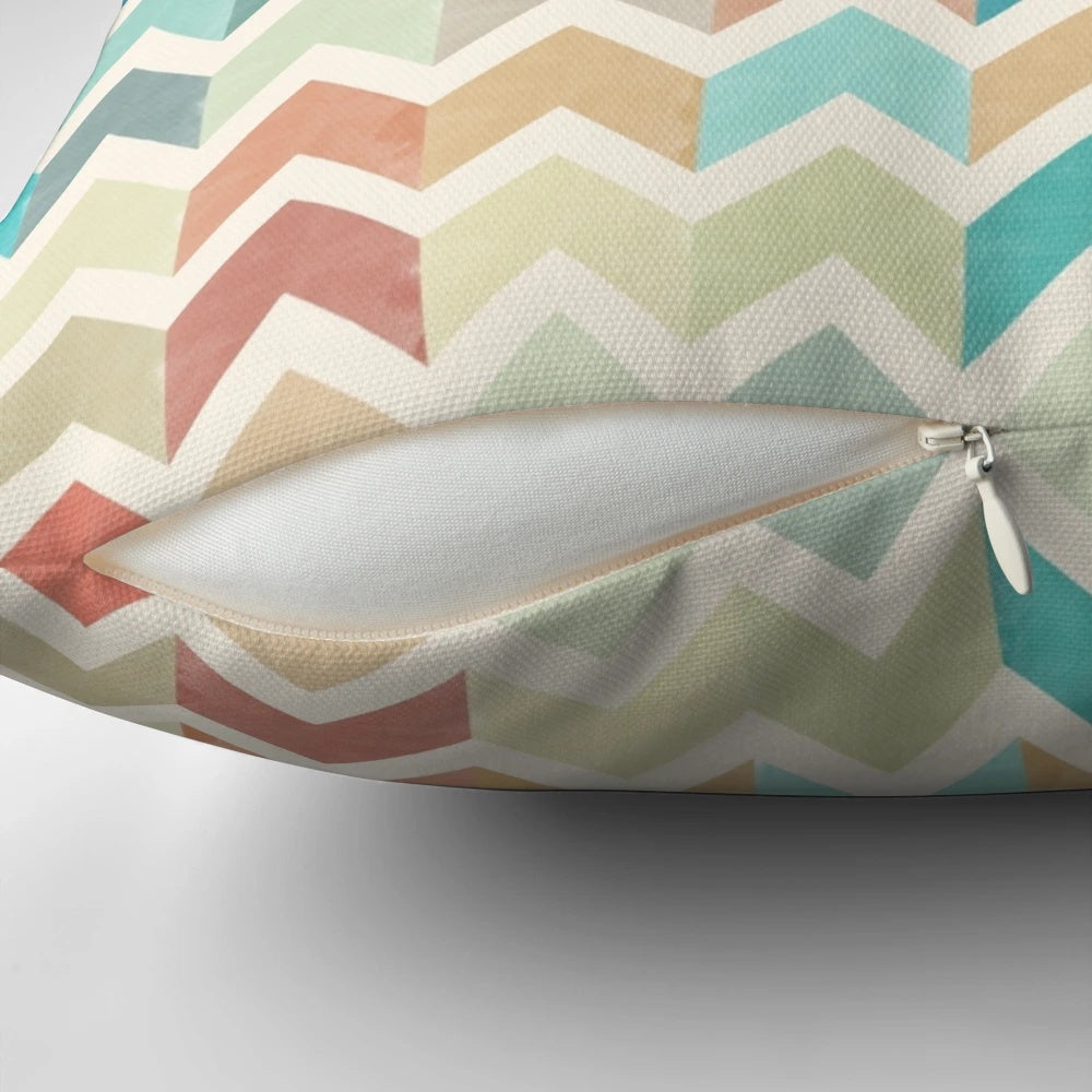Watercolor chevron pattern decorative throw pillow with soft, plush fabric