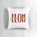 Watercolor design of the Elon University Phoenixes logo on a decorative throw pillow