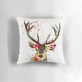 Colorful watercolor painting of a forest animal on a soft pillow