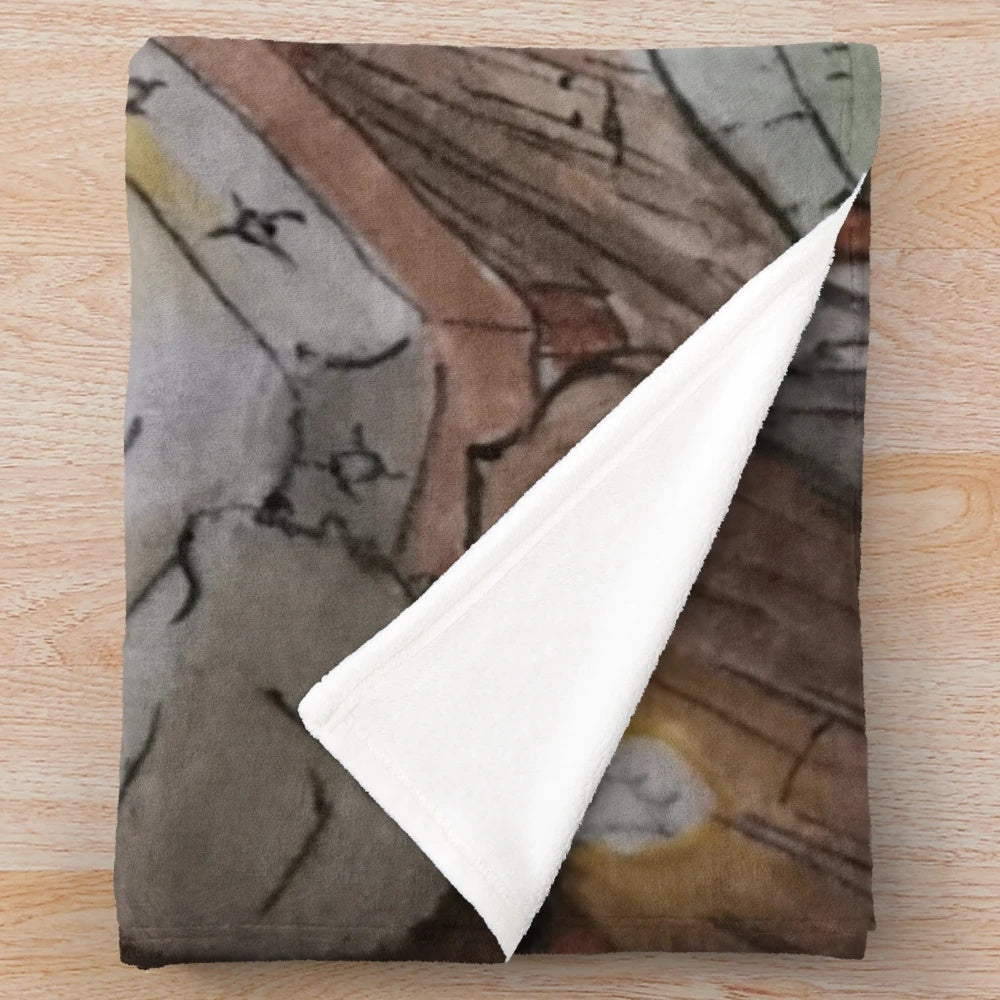Watercolor Gravity Falls inspired plush blanket with characters