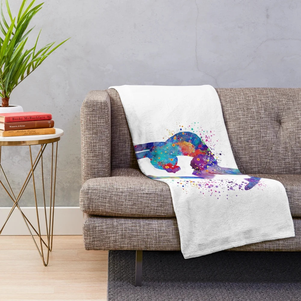 Watercolor gymnastics themed plush blanket