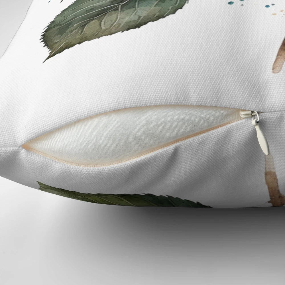 Vibrant watercolor hydrangea floral pattern on a soft and cozy pillow