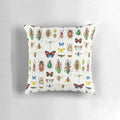 Watercolor insects, bugs, and butterflies on a white background, featured on a Pillow by Cecca Designs
