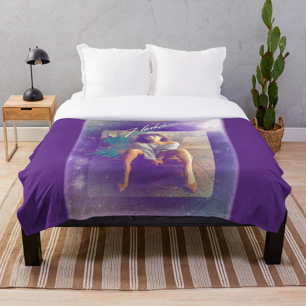 Watercolor inspired Plush Blanket featuring a Flashdance inspired design