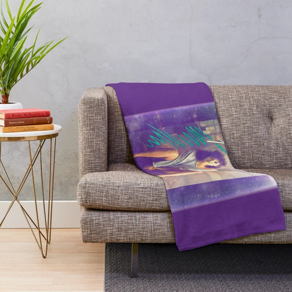 Watercolor inspired Plush Blanket featuring a Flashdance inspired design
